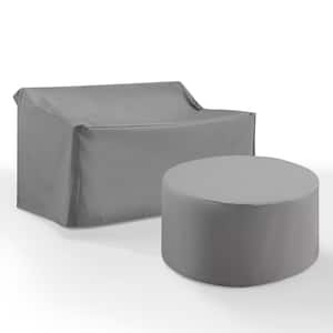 2-Pieces Gray Outdoor Furniture Cover Set