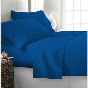 3-Piece Solid Blue Microfiber Ultra Soft King Size Duvet Covers
