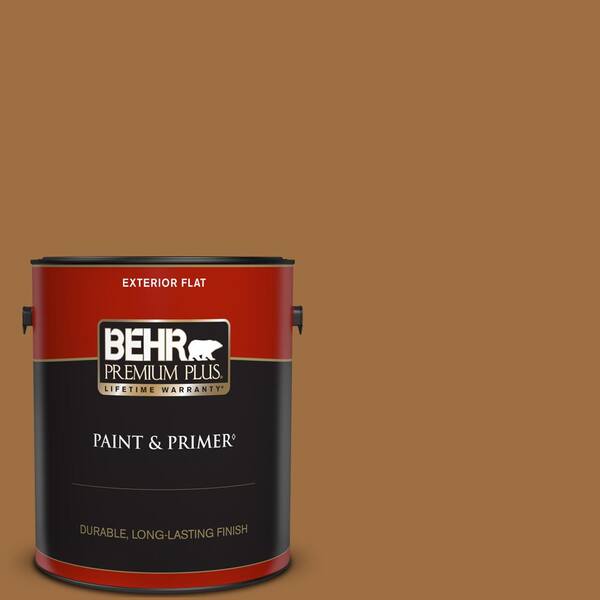 BEHR PREMIUM PLUS 1 gal. #S250-6 Desert Clay Flat Exterior Paint & Primer