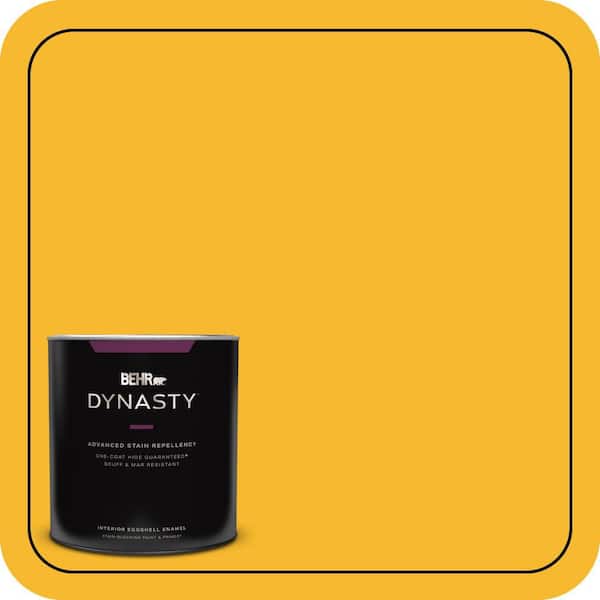 BEHR DYNASTY 1 qt. Home Decorators Collection #HDC-MD-02A Yellow Groove Eggshell Enamel Interior Stain-Blocking Paint & Primer