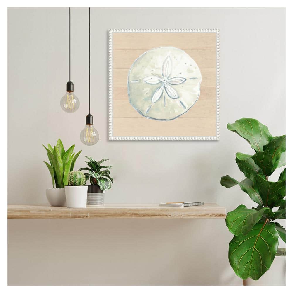 Beaded Frame Sand Dollar Print on Canvas Wall Art