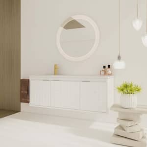 18.2 in. D x 47.6 in. W x 18.5 in. H Single Sink Floating Bath Vanity in White with a White Resin and White Ceramic Top