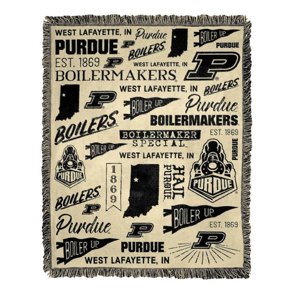 THE NORTHWEST GROUP NCAA Mapping Purdue Jacquard Multi-Color Throw Blanket