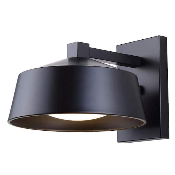 Matte Black Outdoor Hardwired Barn Light Sconce with Integrated LED, 650 Lumens, 3000K Color Temperature, 9.75 in. W