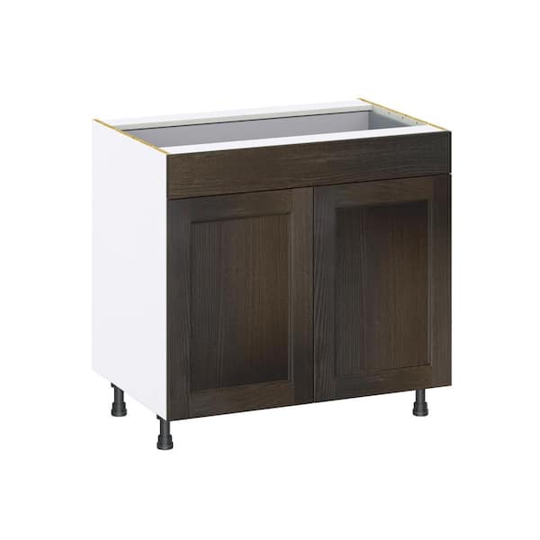 J COLLECTION Lincoln Chestnut Solid Wood  Assembled Full Height Doors Base Kitchen Cabinet (36 in. W x 34.5 in. H x 24 in. D)
