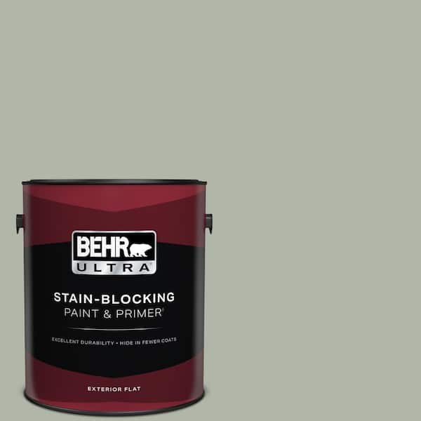 BEHR ULTRA 1 gal. #ICC-56 Green Tea Flat Exterior Paint & Primer