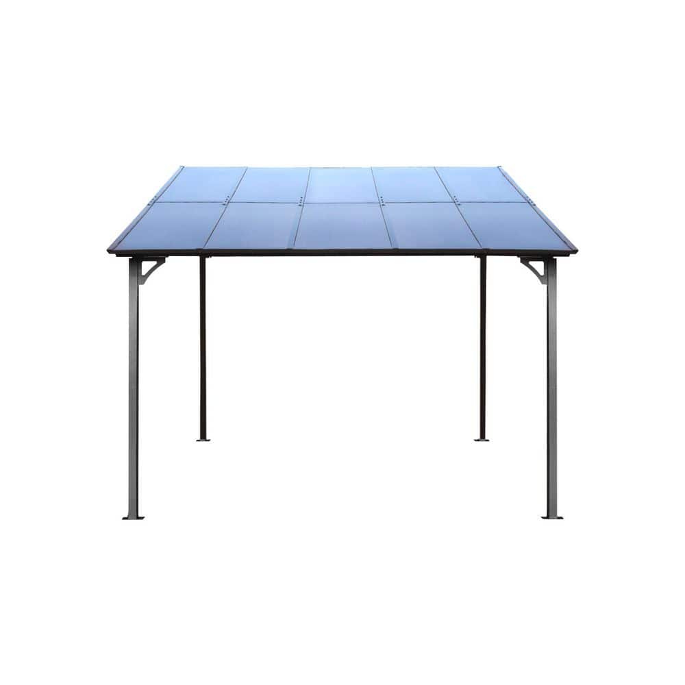 10 ft. x 10 ft. Large Heavy-Duty Outdoor Pergola Gazebo, Wall-Mounted Lean To Metal Awning Gazebo with Roof price history on PriceWatchPro