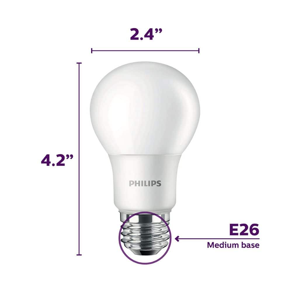 Philips Frosted Soft White A19 LED Light Bulb 4-Pack