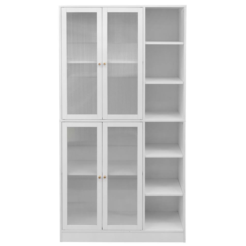 36.22 in. W x 15.75 in. D x 70.87 in. H White Linen Cabinet Kitchen Pantry 