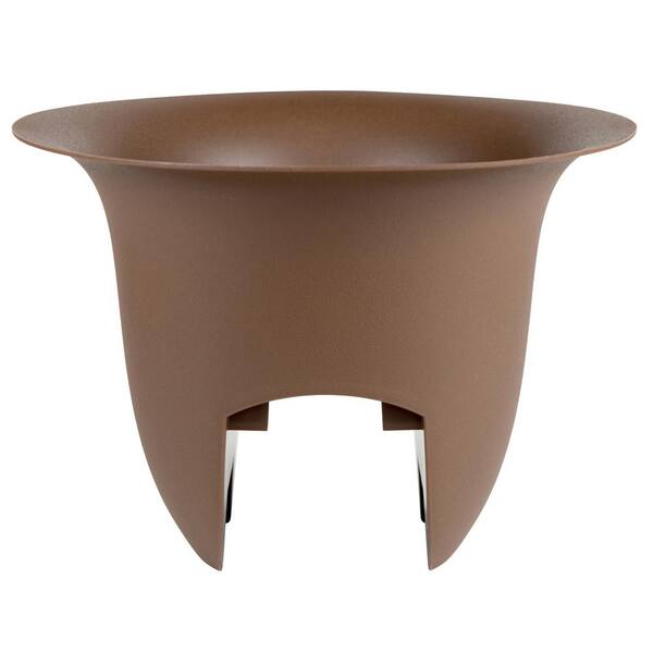 Bloem Modica 12 in. Chocolate Brown Plastic Deck Rail Planter