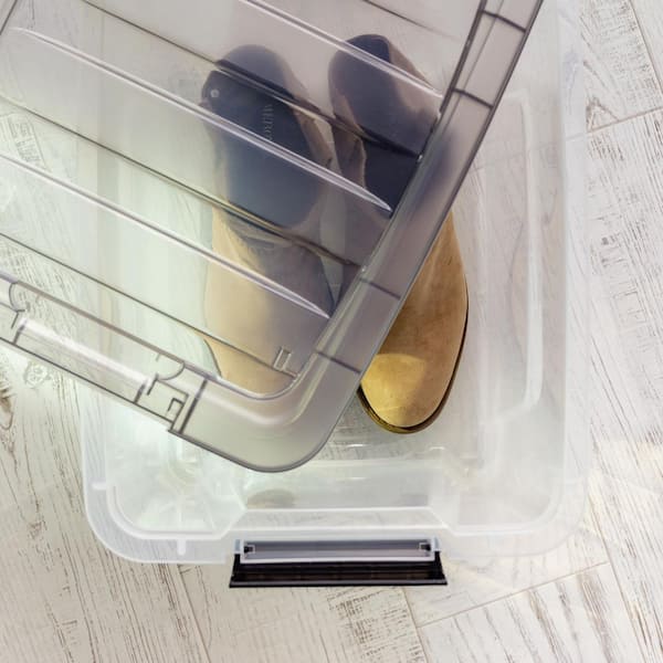 IRIS 12 Qt. Stack and Pull Storage Box in Clear 100300 - The Home