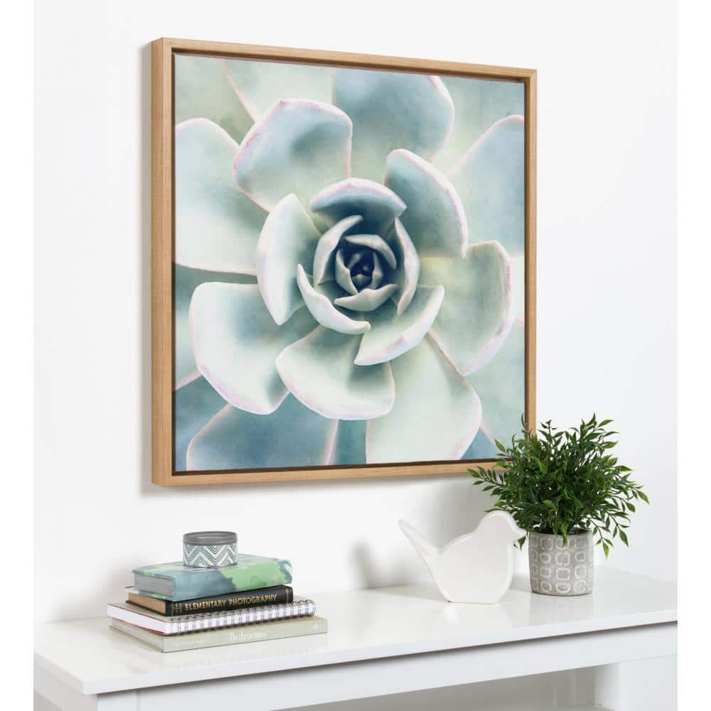 Large Natural Framed Canvas Succulent Print Wall Art