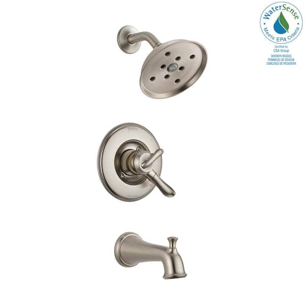 Delta Linden 1-Handle H2Okinetic Tub and Shower Faucet Trim Kit in Stainless (Valve Not Included)