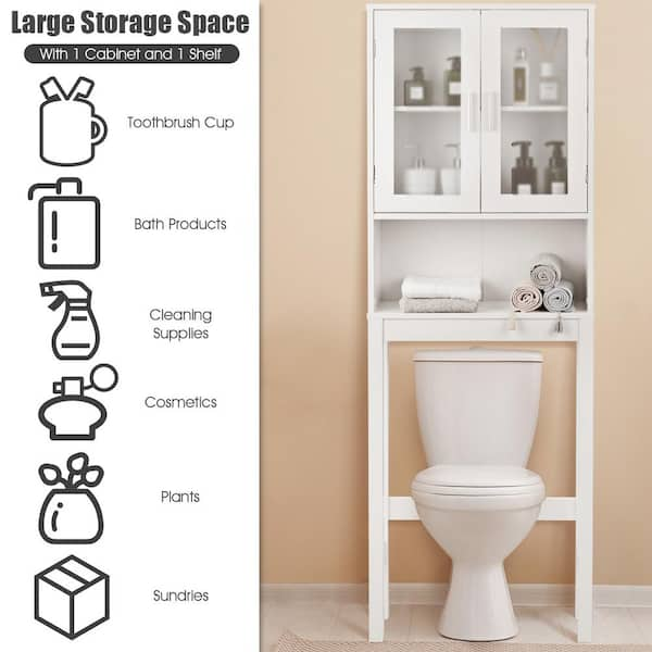 Costway 7.9 in.W Wall Mount Bathroom Cabinet Storage Organizer in White  GHM0010 - The Home Depot