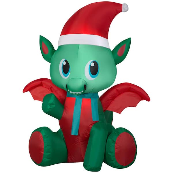 Unbranded 3 ft. Tall x 3 ft. W Christmas Inflatable Airblown-Baby Dragon