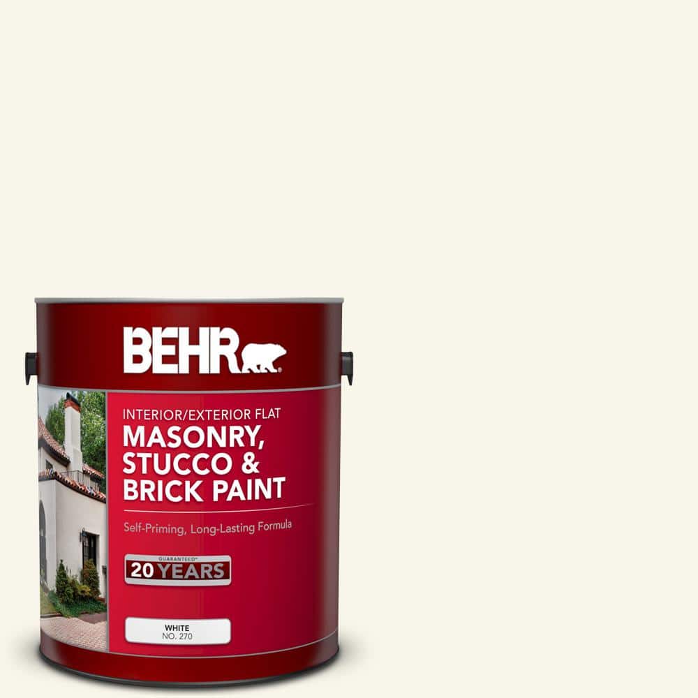 1 gal. #OR-W15 Sleek White Flat Interior/Exterior Masonry, Stucco and Brick