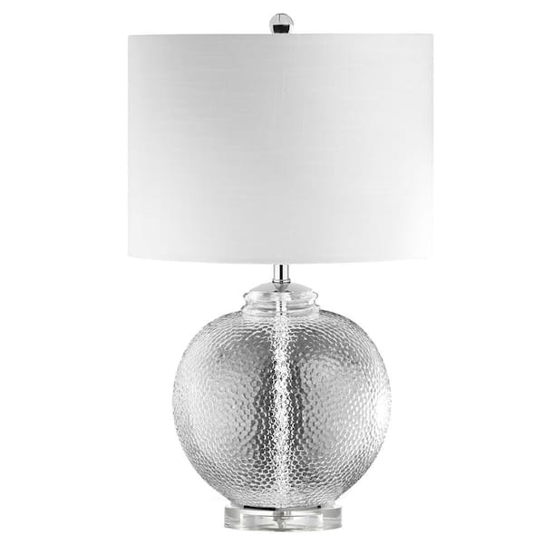 Dainolite Taylor 23.5 in. H 1-Light Clear Table Lamp with Laminated Fabric Shade