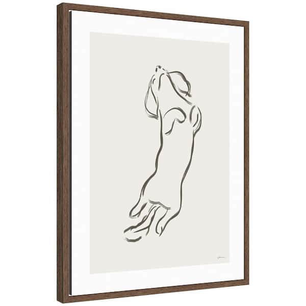 Sylvie Dachshund Dog by Gabrielly Guedes Animals Framed Art Print 24 in. x 18 in.