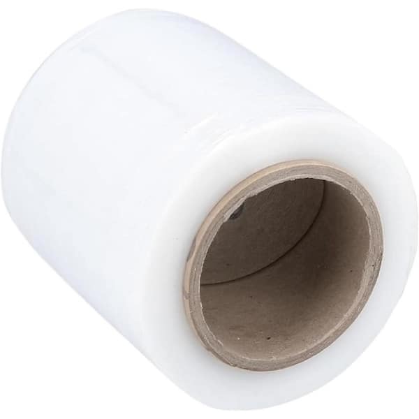 Plastic Wrap Stretch Film Roll 650ft. 2.36 in. Wide Clear Self Adhering Packaging Shrink Film for Storage and Protection