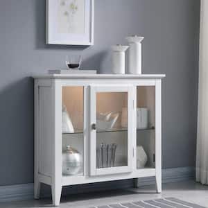 Favorite Finds White Painted Entryway Curio Cabinet with Interior Light