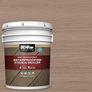 5 gal. #ST-160 Rose Beige Semi-Transparent Waterproofing Exterior Wood Stain and Sealer