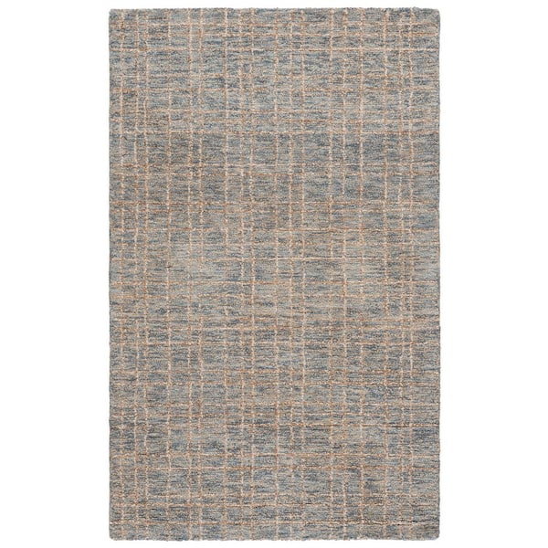 Ebony 3 ft. x 5 ft. Blue/Beige Abstract Distressed Area Rug