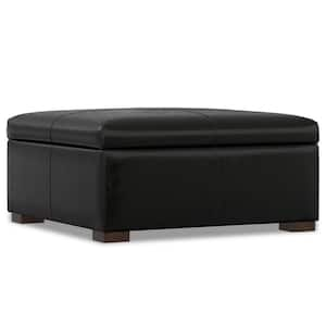 Gabbie Midnight Black Square Coffee Table Storage Ottoman