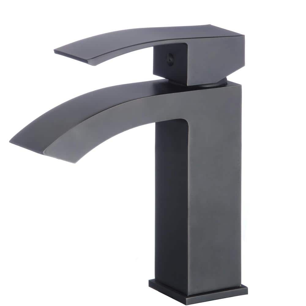 Roxy Single Handle High Arc Deck Mount Bathroom Faucet with Deckplate Inclu