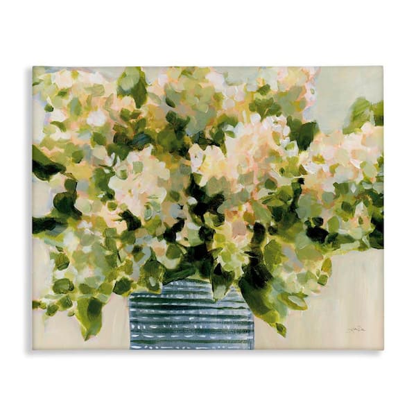 Dotted Hydrangeas Vase by Katrina Pete Unframed Nature Graphic Art Print 16 in. x 20 in.