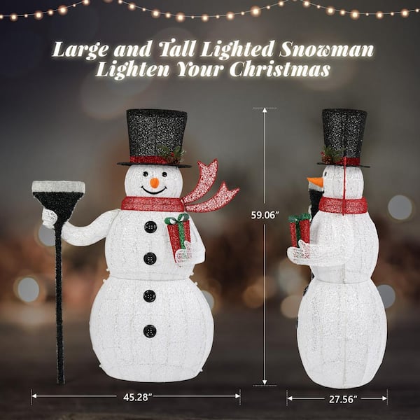 Karl home 59 in. White LED Snowman Christmas Yard Decor