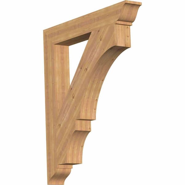 Ekena Millwork 5.5 in. x 48 in. x 42 in. Western Red Cedar Balboa Traditional Smooth Bracket