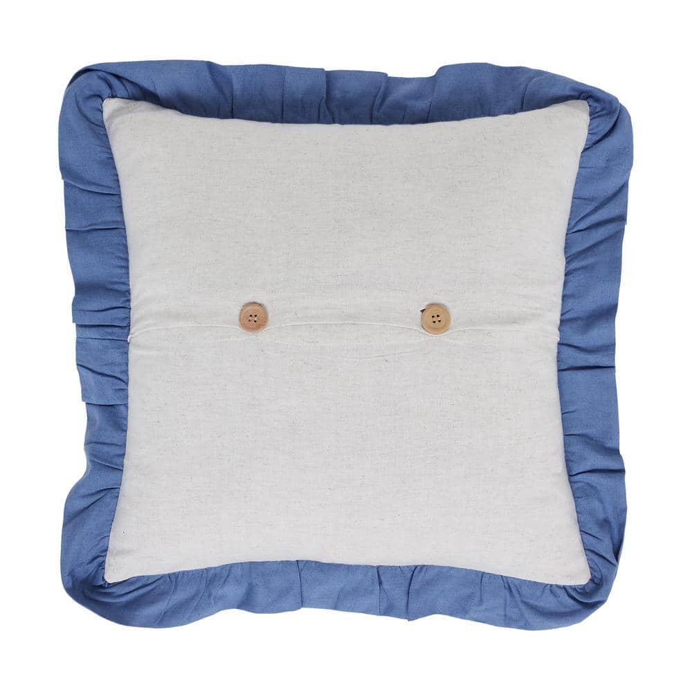 Americana Embroidered Cotton Blend Square Throw Pillow