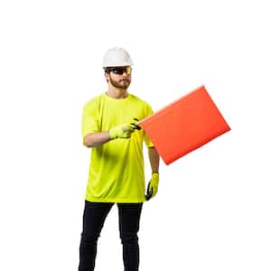 Men's Medium Yellow High Visibility Polyester Short-Sleeve Safety  Shirt