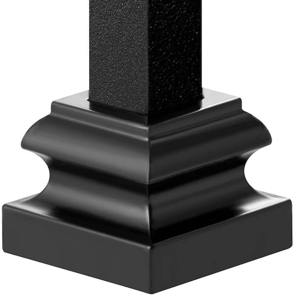 Aluminum Alloy Baluster Shoes, Flat Stair Shoe with Screw Holes for 1/2 in. Square, Scroll, Basket, Twist, Satin Black