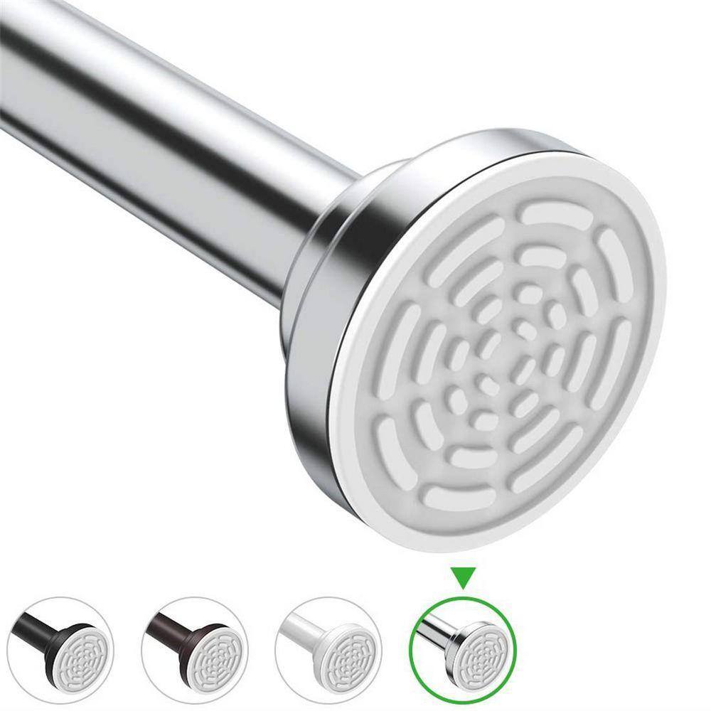 Spring Shower Rods Dracelo 72 in. Stainless Steel Adjustable Spring Tension Shower Curtain ...