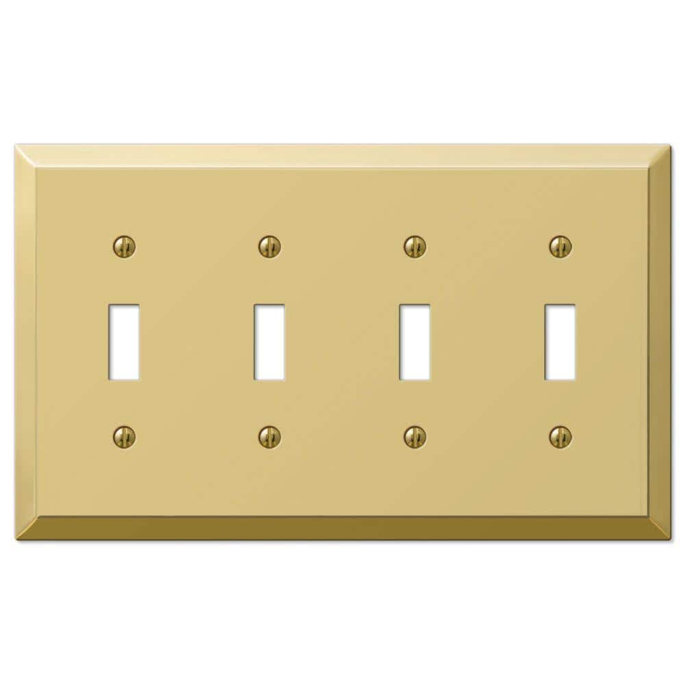 Metallic 4 Gang Toggle Steel Wall Plate - Polished Brass price history on PriceWatchPro