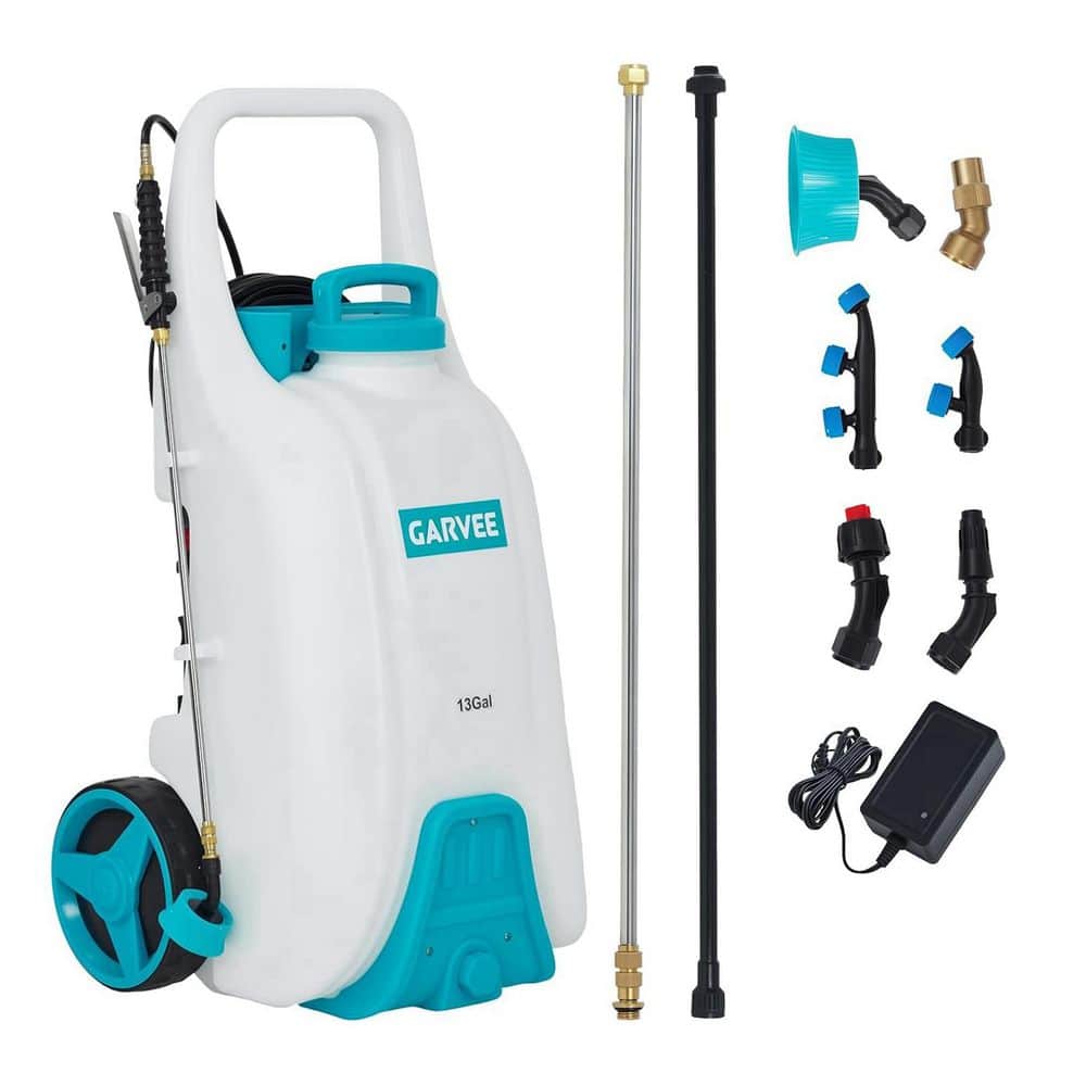 13 Gal. Multi-Purpose Battery Powered Electric Sprayer with Wheels, 6 Nozzles and 2 Wands price history on PriceWatchPro