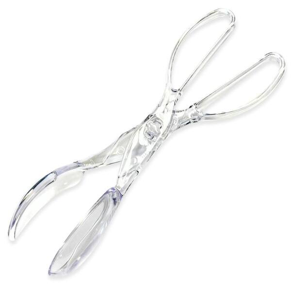 11. in. x 3.5 in. Salad Scissor Tongs for Kitchen, Home, Salad Preparation, Cooking and Restaurant, Clear (1-Pack)