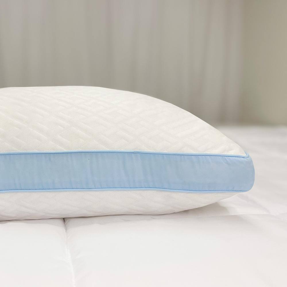 Imaginarium 4-Pack Latex and Fiber Cooling Pillows with Blue Gusset