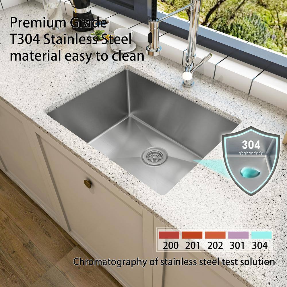 Sinber 23" Stainless Steel Drop-in Single Bowl Kitchen Sink