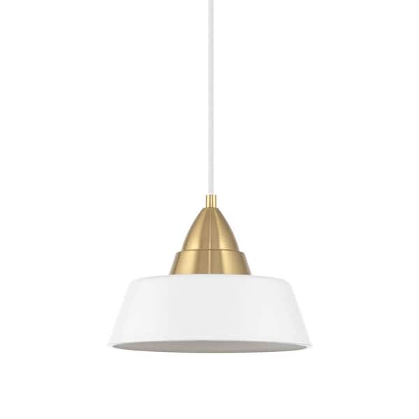 Kira Home Capri 60-Watt 1-Light Cool Brass Modern Pendant Light, 2-Pack