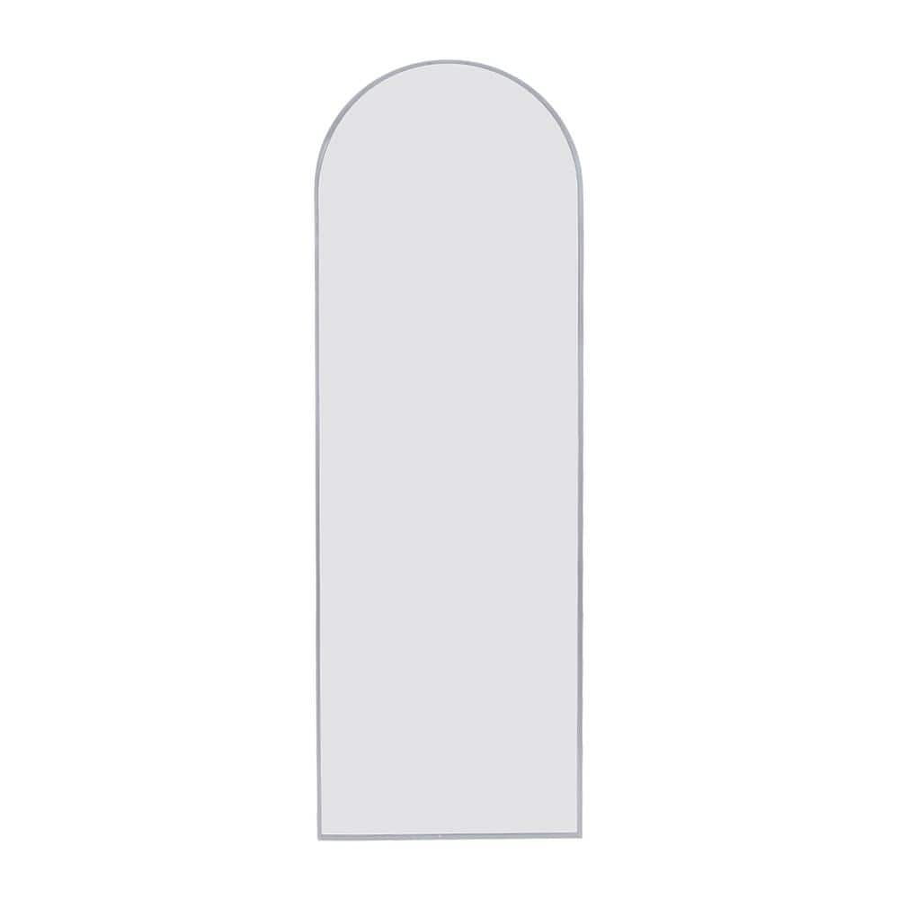 Modern Silver Metal 23.6 in. W x 71 in. H Arch Metal Full Length Stand Mirr