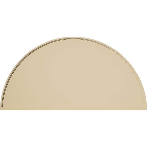 Ekena Millwork 50-in. W x 25-in. H x 2-in. P Half Round Smooth Signature Urethane Pediment, Primed Tan