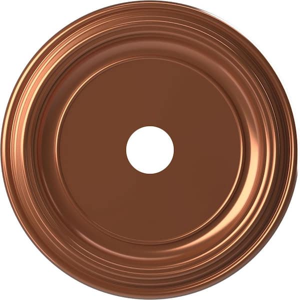 Ekena Millwork 22 in. O.D. x 3-1/2 in. I.D. x 1-1/2 in. P Traditional Thermoformed PVC Ceiling Medallion in Bright Coat Copper