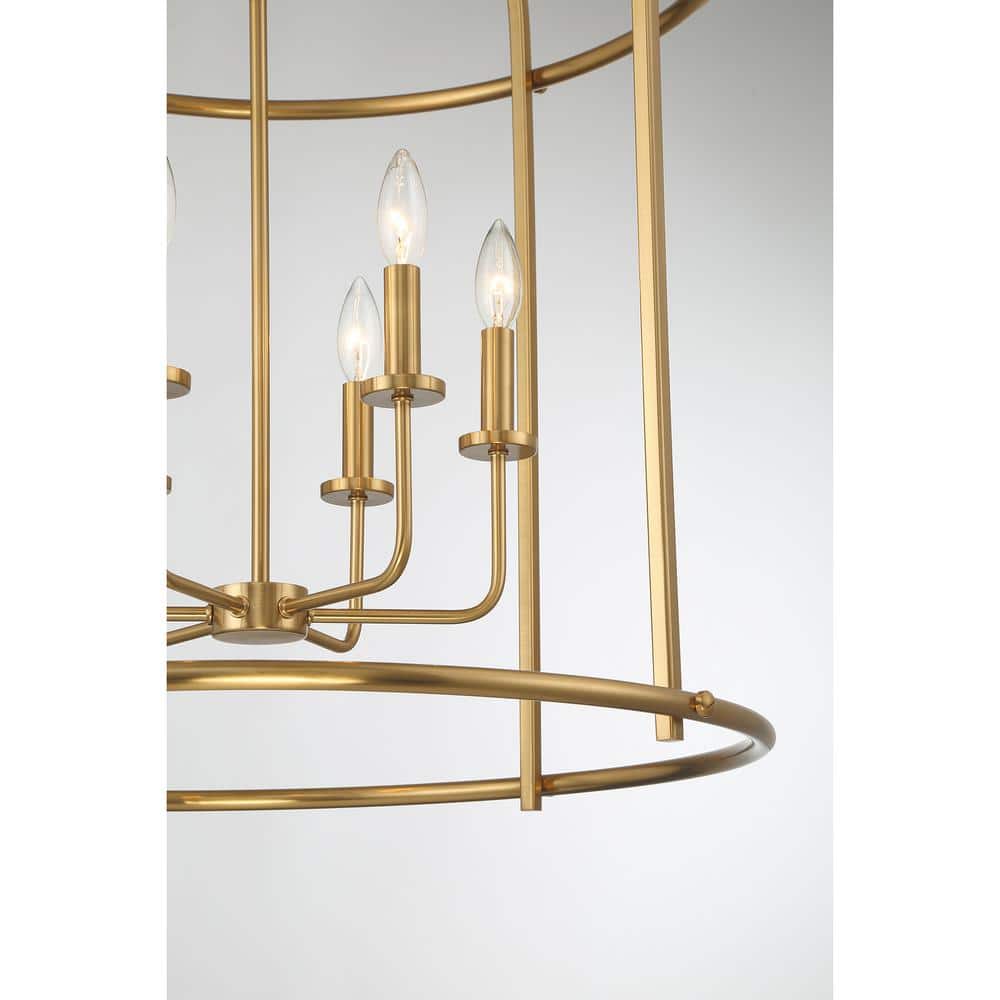 Brookstone Warm Brass 6-Light Open Lantern Pendant