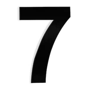 6 in. Black Stainless Steel Floating House Number 7