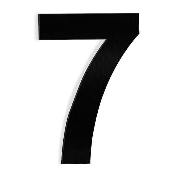 Barton 6 in. Black Stainless Steel Floating House Number 7