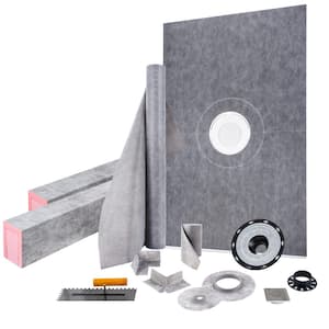 Shower Curb Kit 48 in. W x 72 in. L Shower Kit with PVC Flange Watertight Shower Curb Overlay