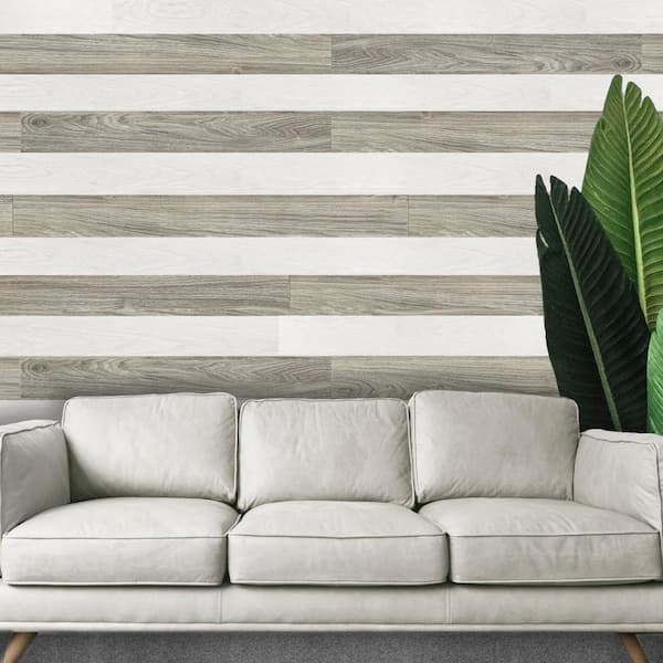 DIP Design Is Personal DIP Harbor Springs 5 in. x 34 in. Ultra Matte PVC Peel and Stick Wall-Planks (14.2 sq. ft./12-Planks)