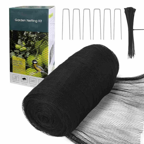 13 x 40 ft. Heavy Duty Bird Netting, Garden Mesh with Ties and Staples for Plant and Fruit Tree Protection, Garden Fence